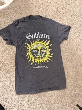 Sublime Short Sleeve Graphic Tee - Charcoal with Yellow Sun
